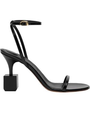 Jacquemus Lambskin Leather Ankle-Strap Sandals - Black