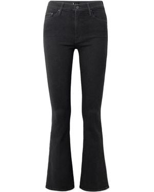 Mother Mid-Rise Flared Jeans - Black