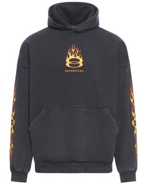 Balenciaga Hoodies Sweatshirt - Blue