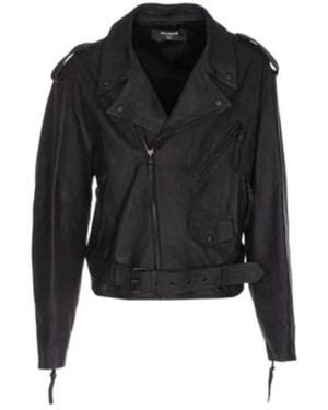 Balmain Leather Biker Jacket - Black