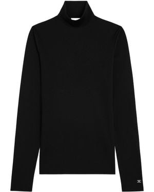 Celine High Neck Top - Black