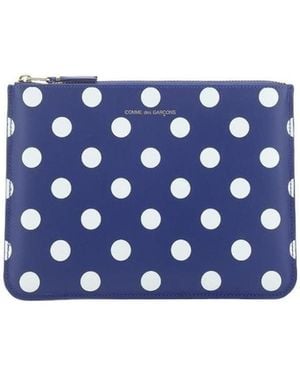 Comme des Garçons Comme Des Garçons Wallet Polka Dot Clutch Bag - Blue