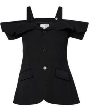 Comme des Garçons Cutout Wool Top - Black