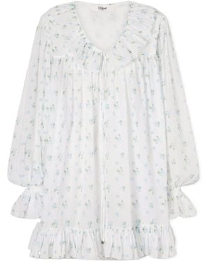 Chloé Floral Dress - White