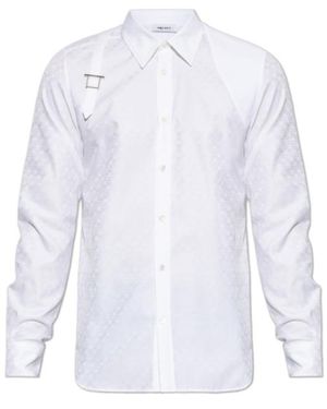 McQueen Monogram Harness Detail Shirt - White