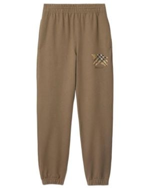 Burberry Ekd Check Cotton Jogging Pants - Green