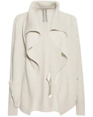 Rick Owens Long-Sleeved Knitted Cardigan - White