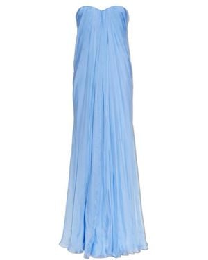 McQueen Draped Bustier Maxi Dress - Blue