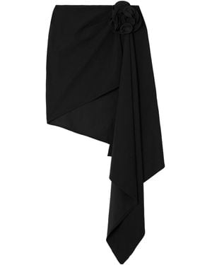 Magda Butrym Asymmetric Appliquéd Draped Skirt - Black