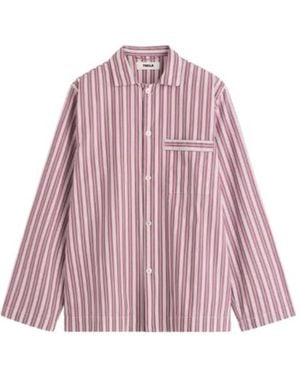 Tekla Striped Shirt Pajamas - Red