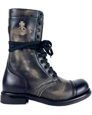 Vivienne Westwood Parachute Orb Lace-Up Boots - Blue