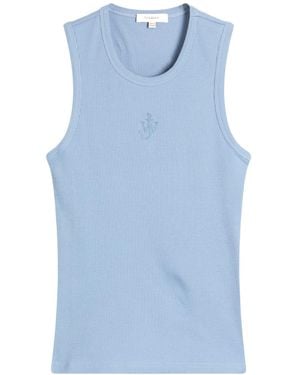 JW Anderson Logo-Embroidered Tank Top - Blue