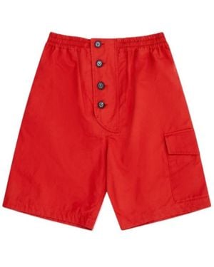 Bottega Veneta Light Cotton Twill Shorts - Red