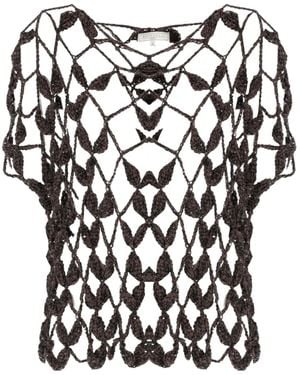 Antonelli Saponaria Open-Knit Knitted Top - Black