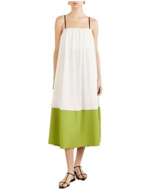 Proenza Schouler Two-Tone Crepe-Jersey Midi Dress - Green