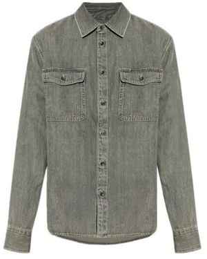 Rag & Bone Long-Sleeved Denim Shirt - Grey