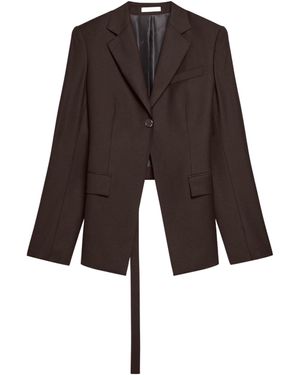 Helmut Lang Single-Button Belted Back Blazer - Brown