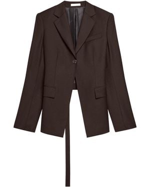 Helmut Lang Single-Button Belted Back Blazer - Brown
