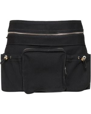 Dion Lee Short Skirt With Waist Pocket - Black