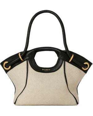 Balmain Small Structured Tote Bag - Natural