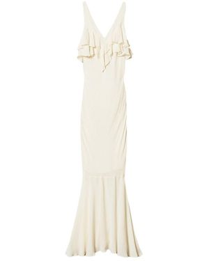 Twinset Ruffled Maxi Dress - White