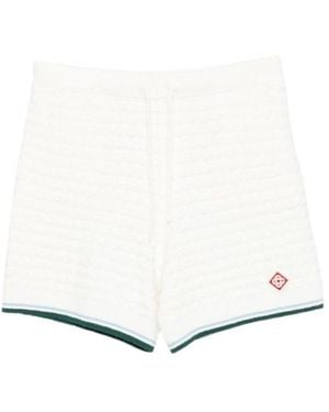 CASABLANCA Textured Tennis Shorts - White