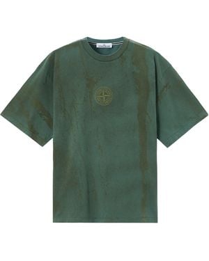 Stone Island Regular-Fit T-Shirt With 'Bark Tee' Print - Green