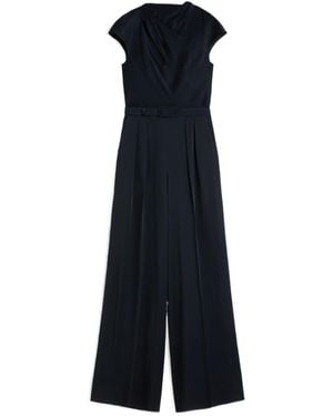 Max Mara Studio Vespa Envers Satin Jumpsuit - Blue