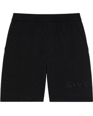 Givenchy Herringbone Bermuda Shorts With Jacquard - Black