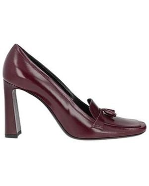 Saint Laurent Squaretoe Blockheel Loafers - Purple