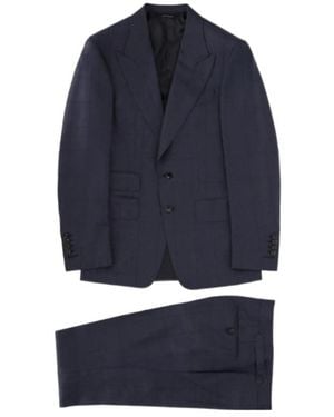 Tom Ford Check Two-Piece Suits - Blue