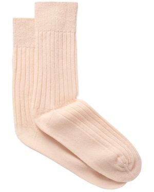 The Elder Statesman Ribbed Cashmere Socks - White