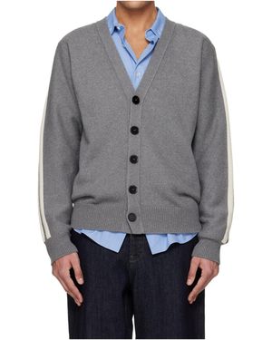 Jil Sander Cashmere Blend Long-Sleeved Knit Cardigan - Grey