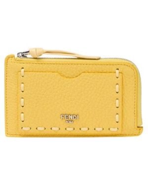 Fendi Peekaboo Card Case - Yellow