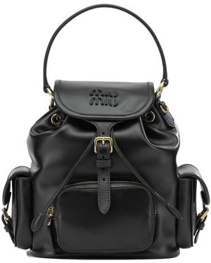 Miu Miu Flap Backpack - Black