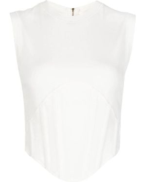 Dion Lee Fine-Ribbed Corset Sleeveless Tank Top - White