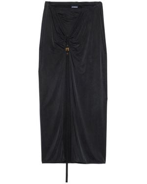 Jacquemus Slit Sarong Skirt - Black