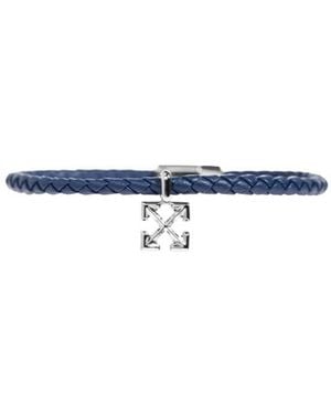 Off-White c/o Virgil Abloh Arrows-Charm Braided-Leather Bracelet - White