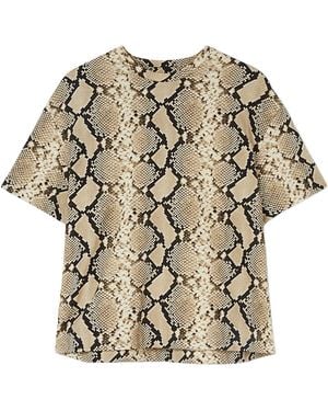 Jil Sander Python Printed Crewneck T-Shirt - Natural