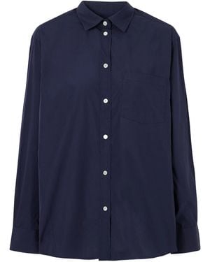 Rohe Minimal Single-Breasted Cotton Shirt - Blue