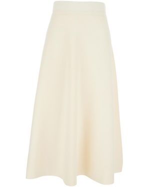 Max Mara Long Skirt Viscose - White