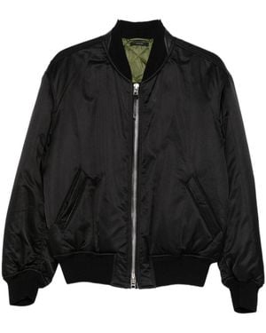 Tom Ford Silk Satin Bomber Jacket - Black