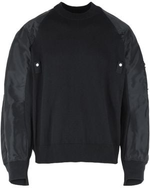 Sacai Sponge Crewneck Sweatshirt - Black
