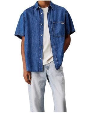 Calvin Klein Denim Short Sleeve Shirt - Blue