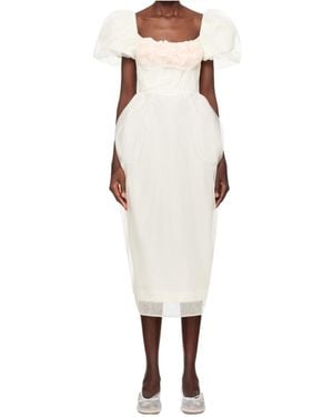 Simone Rocha Bust Detail Carnation Dress - White