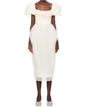 Simone Rocha Bust Detail Carnation Dress - White