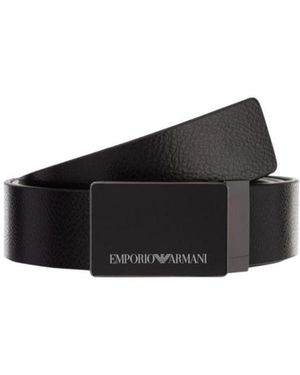 Emporio Armani Logo Engraved Buckled Belt - Multicolour