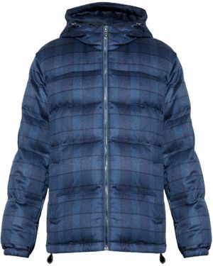 Etro Check Motif Down Jacket - Blue