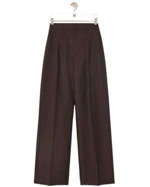 Loewe High-Waist Straight-Leg Trousers - Brown