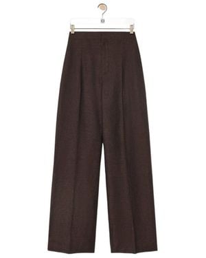 Loewe High-Waist Straight-Leg Pants - Brown